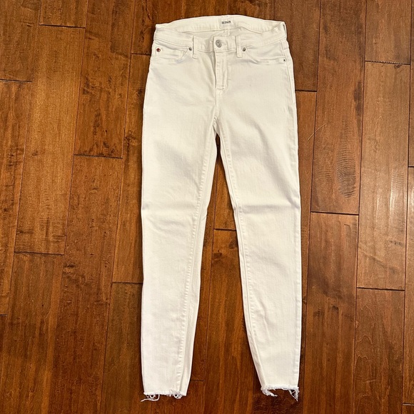 Hudson Jeans White Krista Skinny Ankle Raw Hem Jeans Sz 27 - Picture 3 of 13
